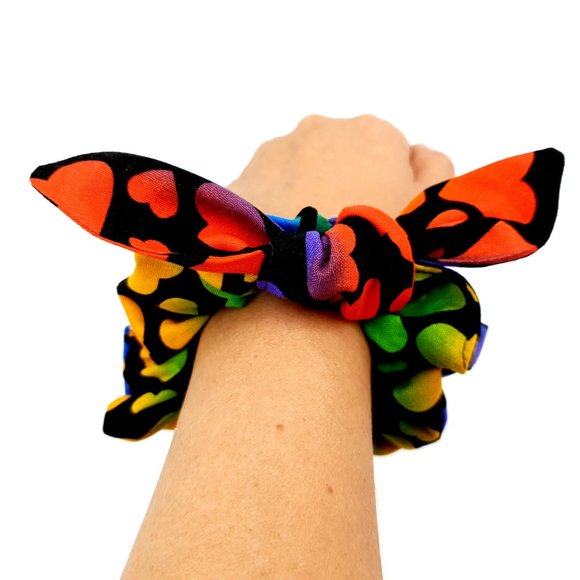 Hearts Scrunchy and Face Mask Matching Set - Picture 2 of 11